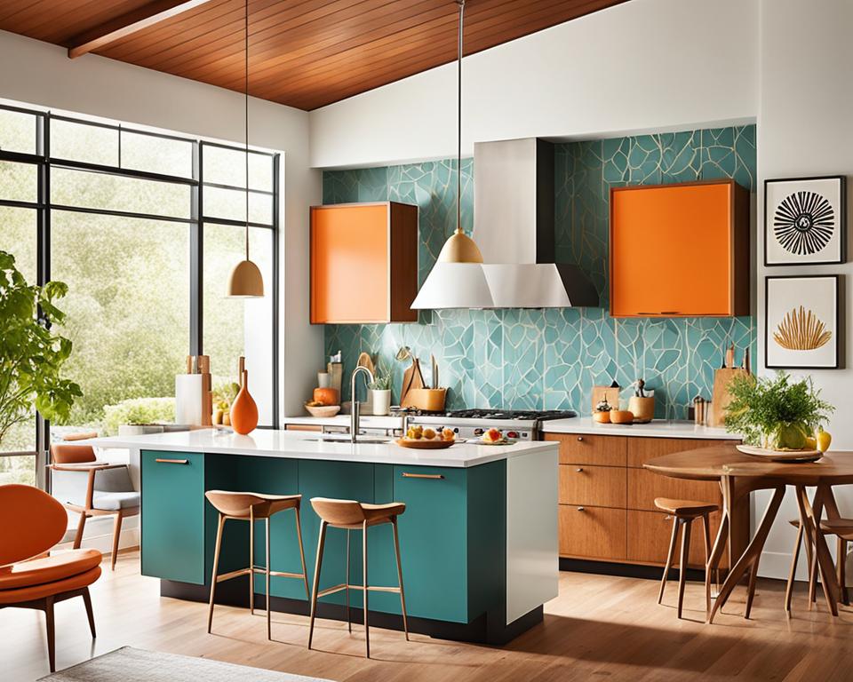 mid century modern kitchen colors