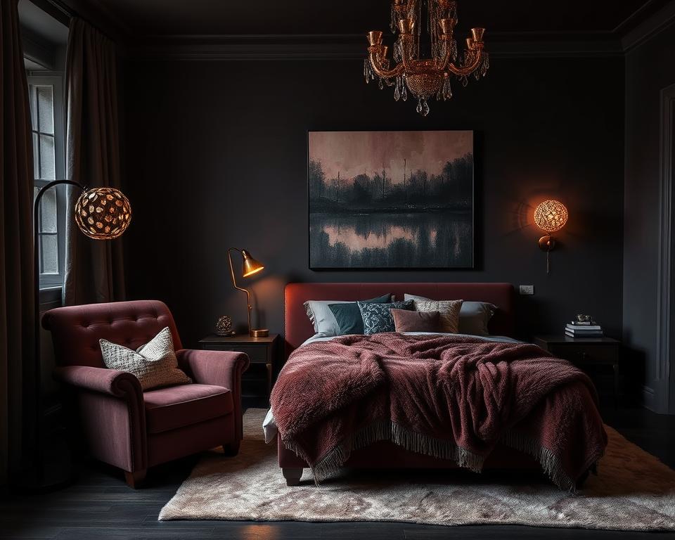 moody bedroom statement pieces