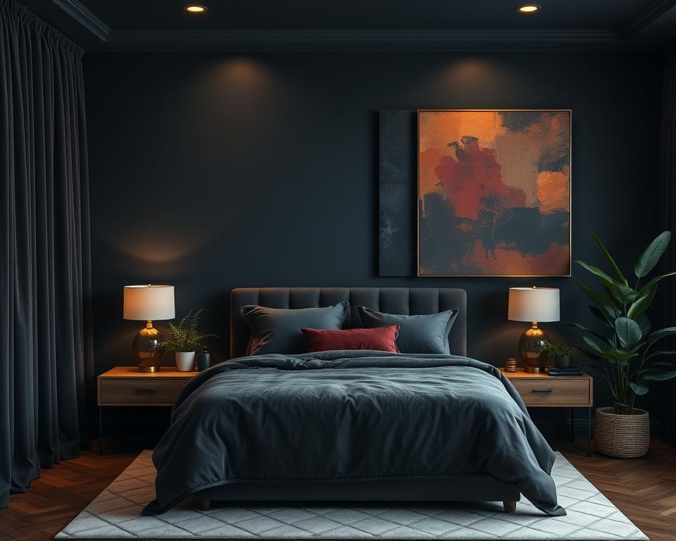 moody bedroom