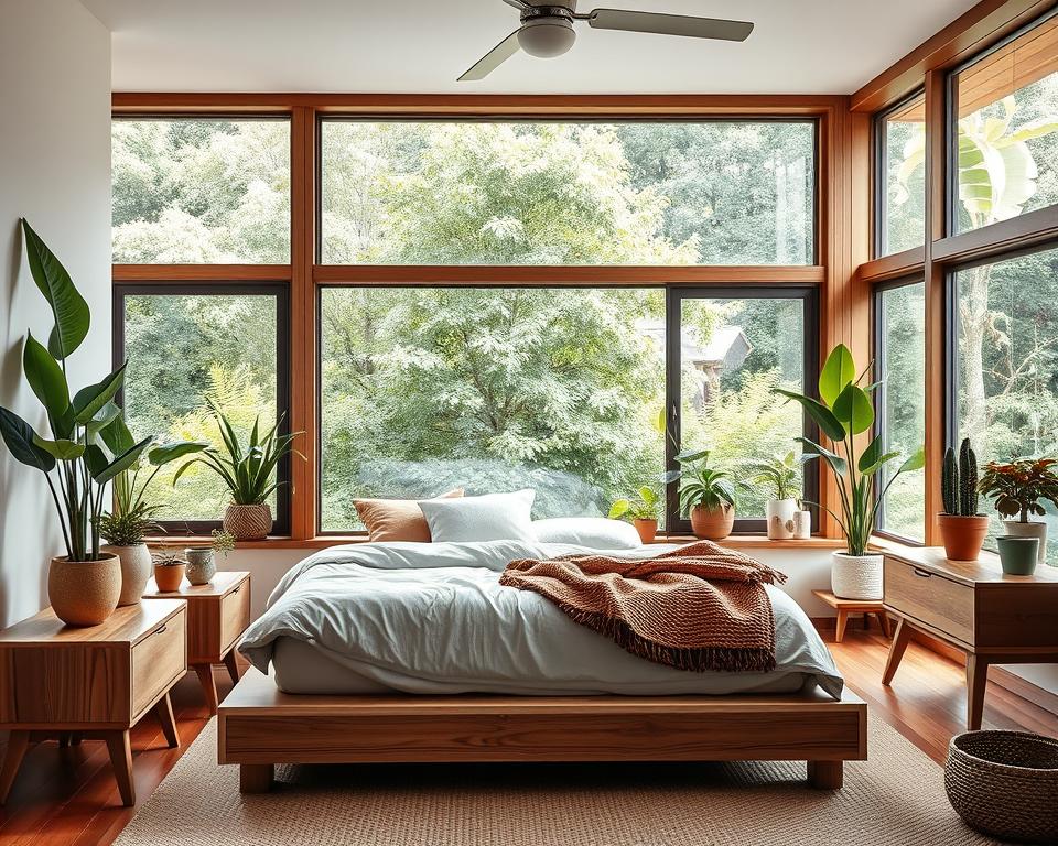 natural elements in bedroom