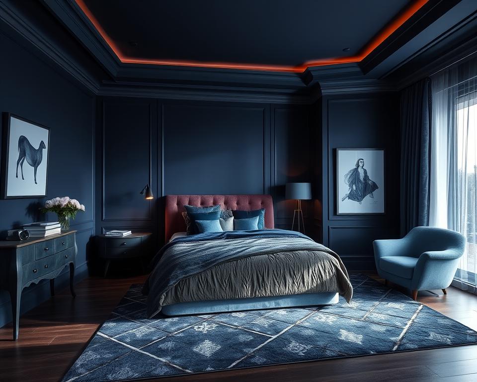 navy bedrooms