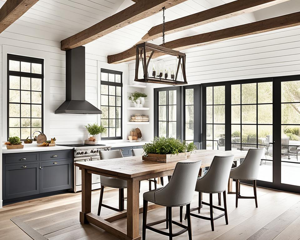 shiplap in farmhouse kitchen