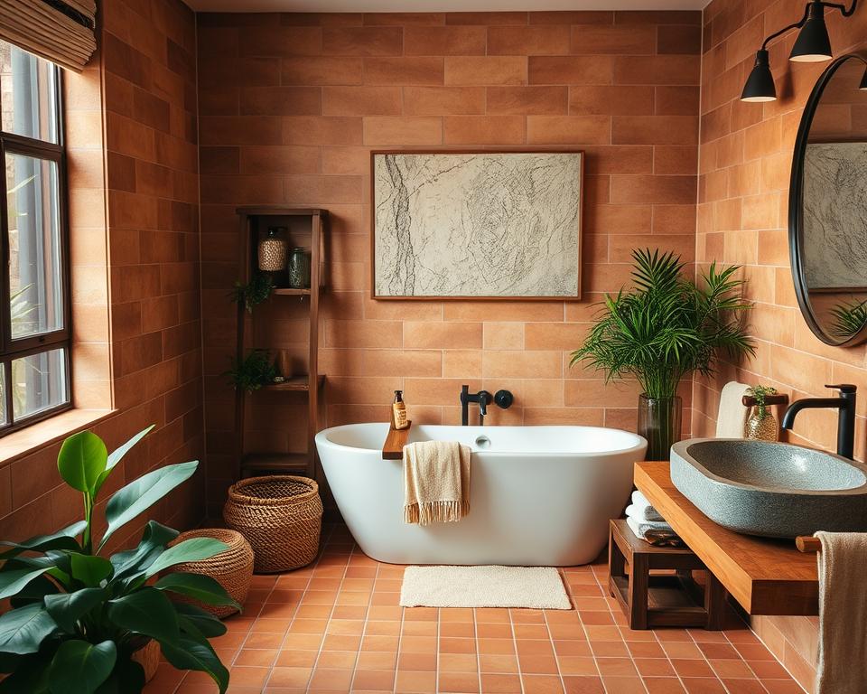 bathroom decor earth tones