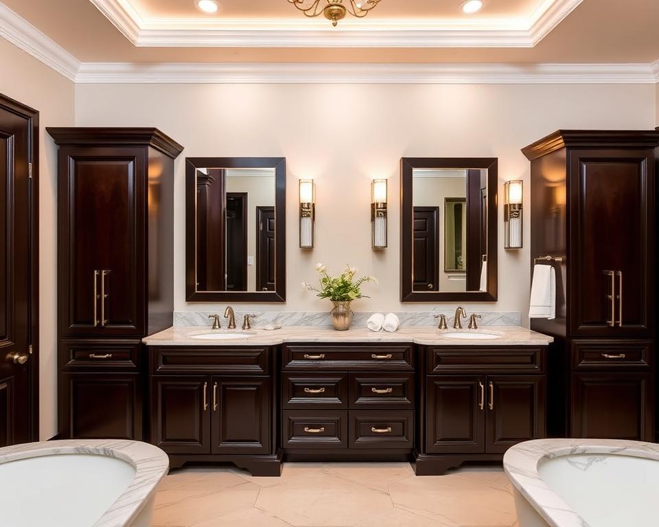 bathroom decor expresso cabinets