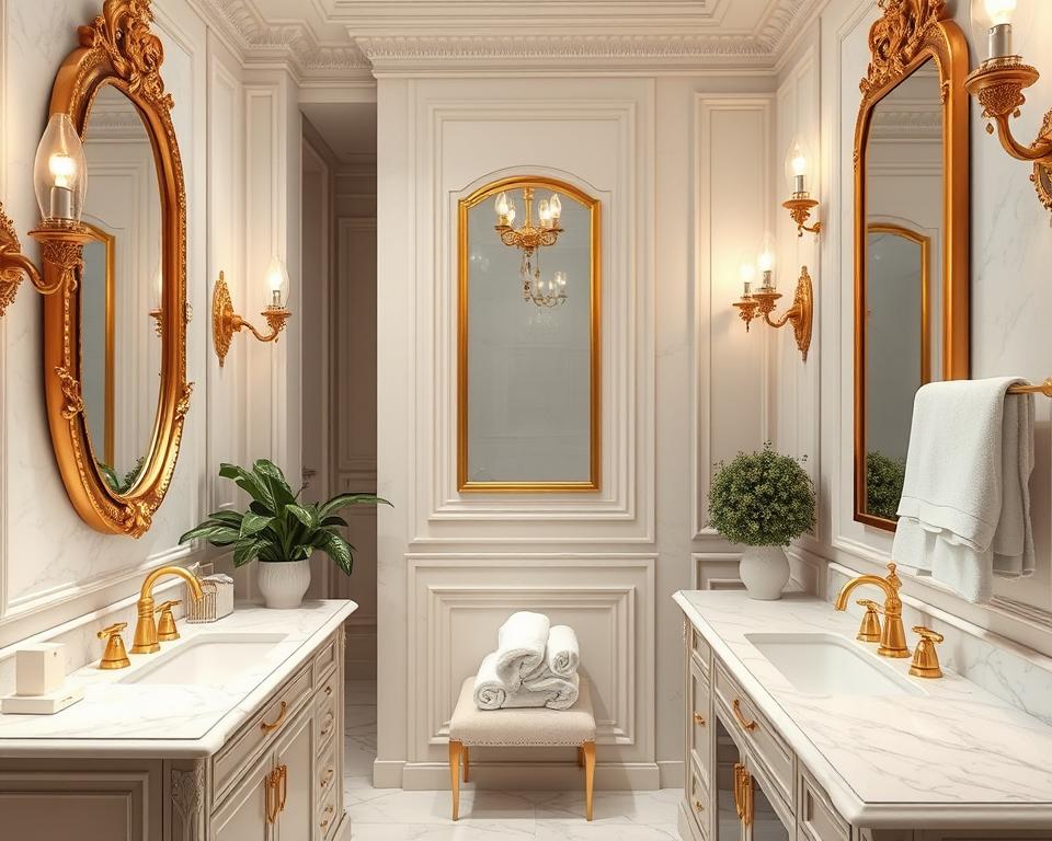 bathroom decor with gold