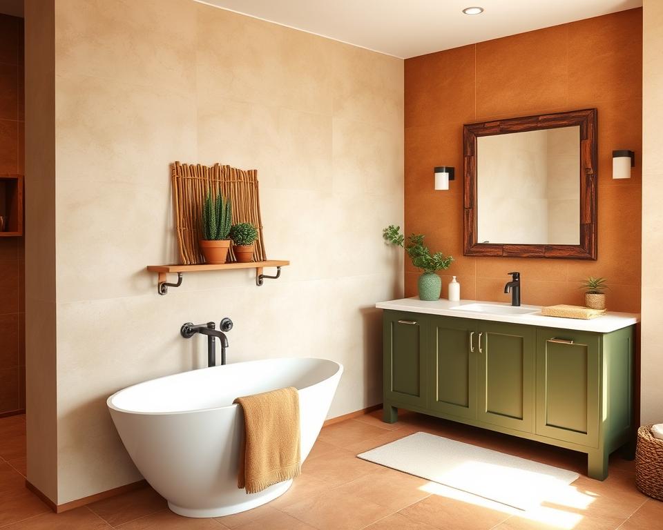 earth tone bathroom