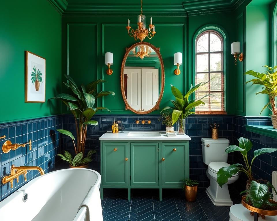 emerald green bathroom colors