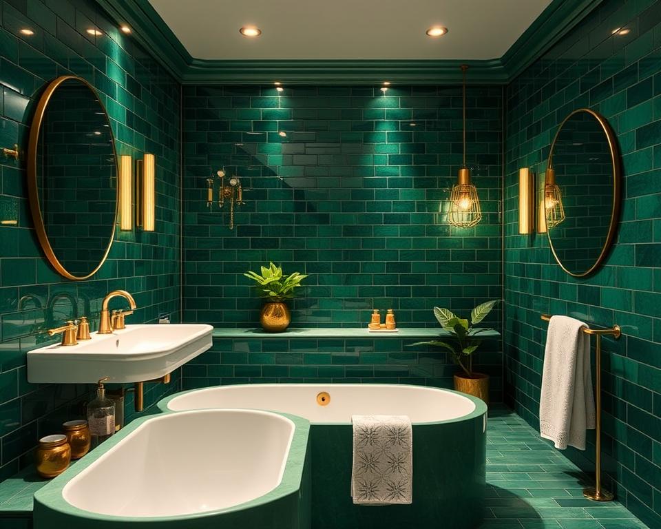 emerald green bathroom design