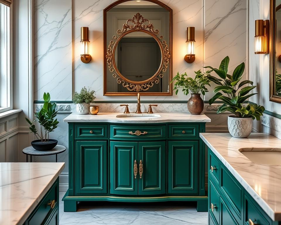 emerald green bathroom vanity