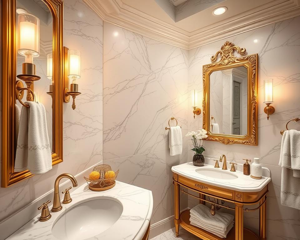 gold accents bathroom