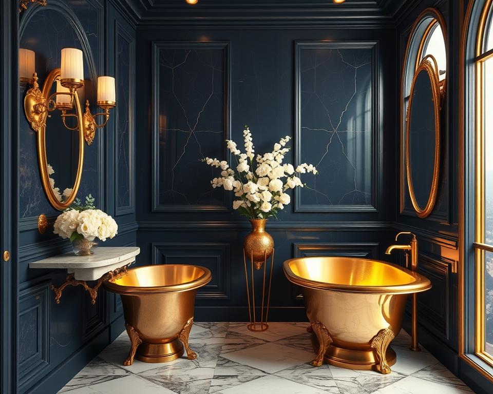 gold bathroom colors