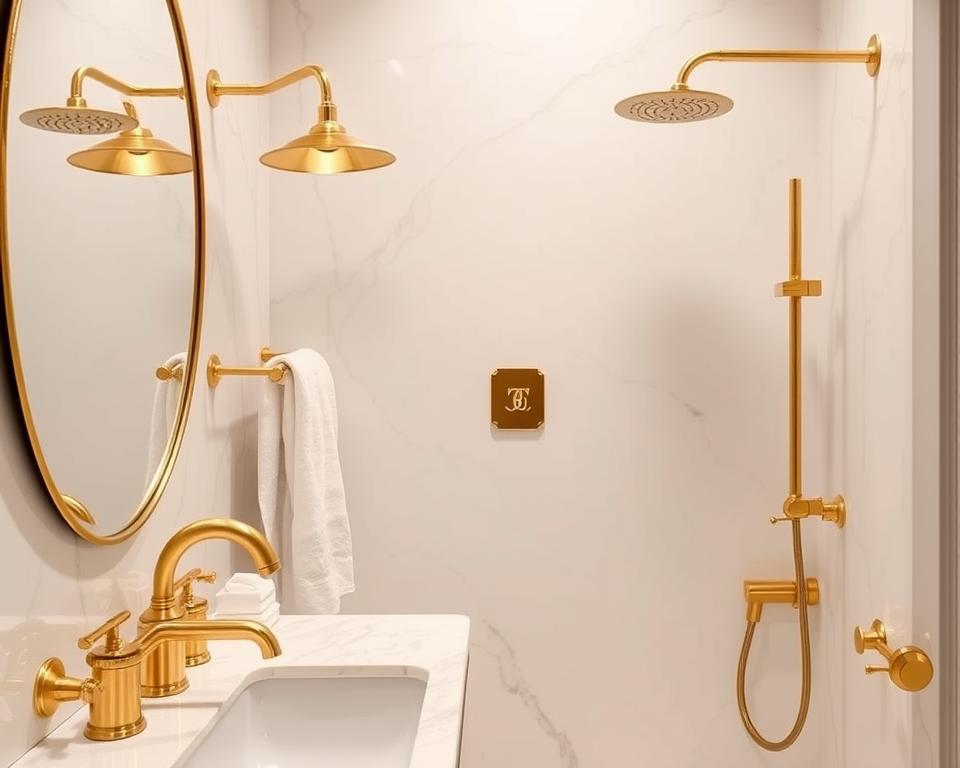 gold bathroom hardware