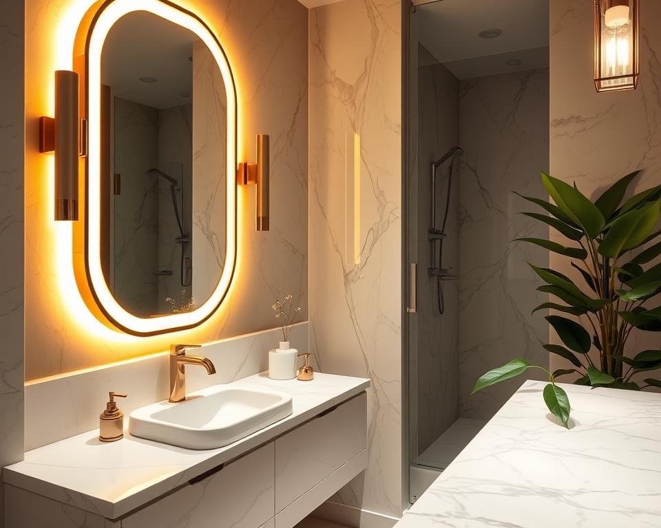 gold bathroom lighting