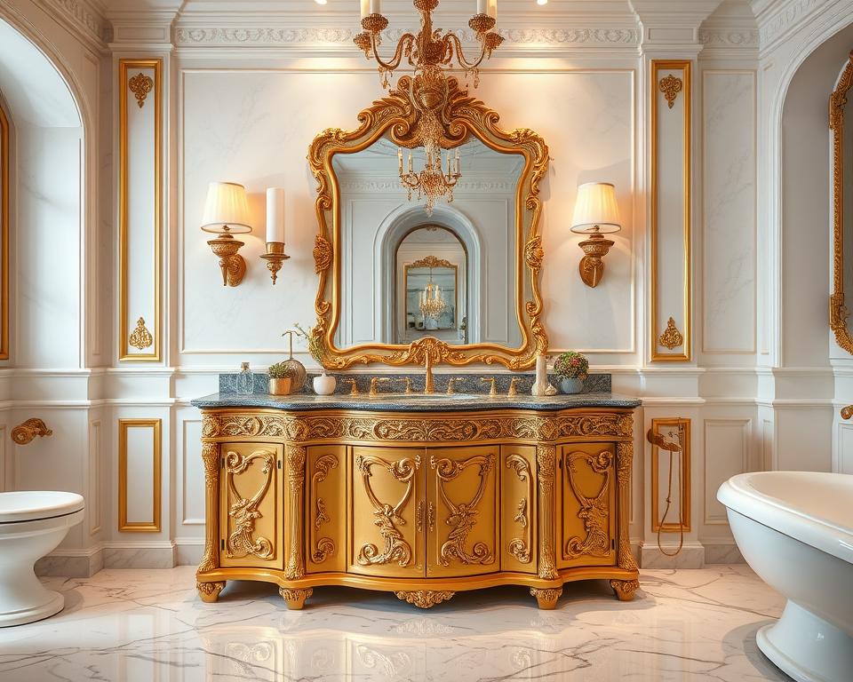 gold bathroom vanity