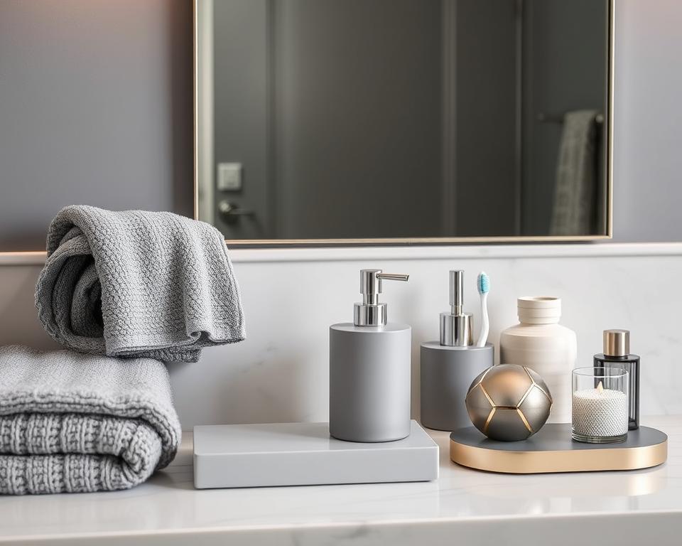 gray bathroom accessories