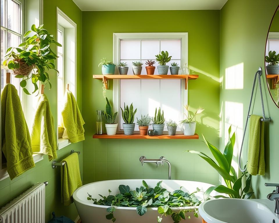 green bathroom decor