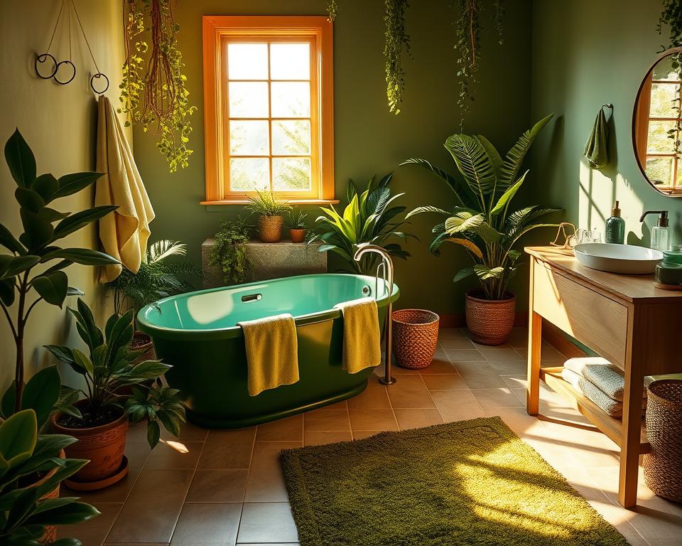 green bathroom decor