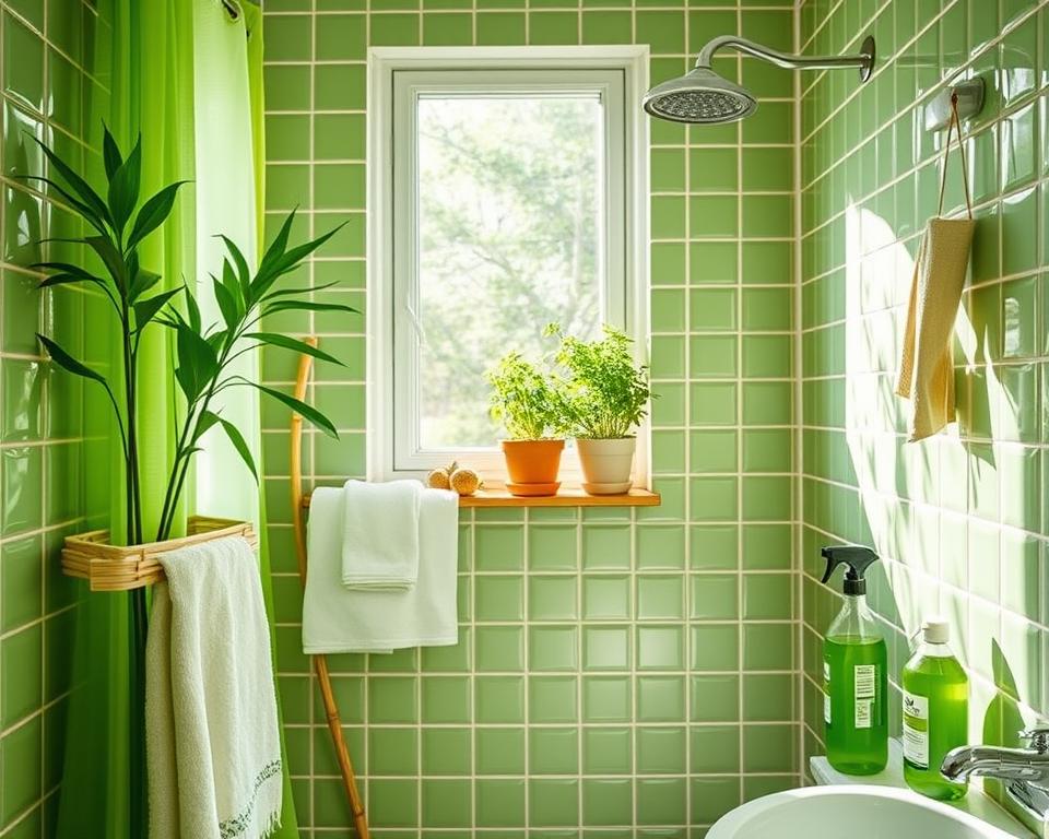 green bathroom maintenance