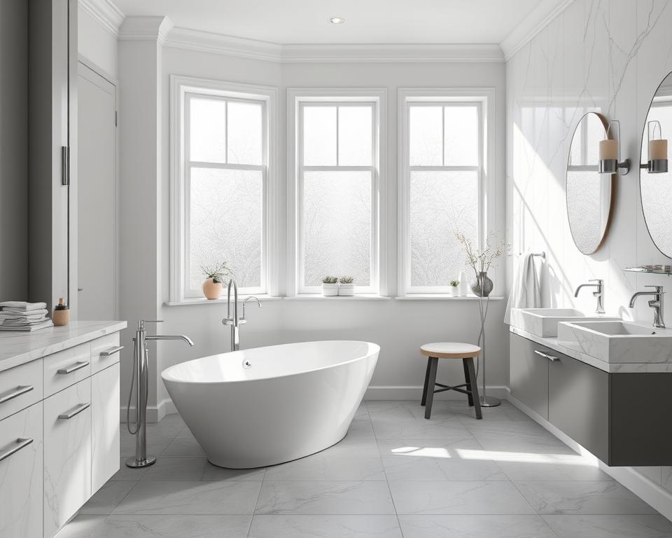 grey and white bathroom design