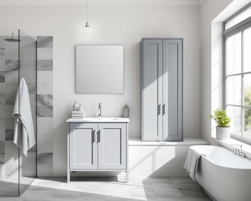 grey bathroom cabinet color combinations