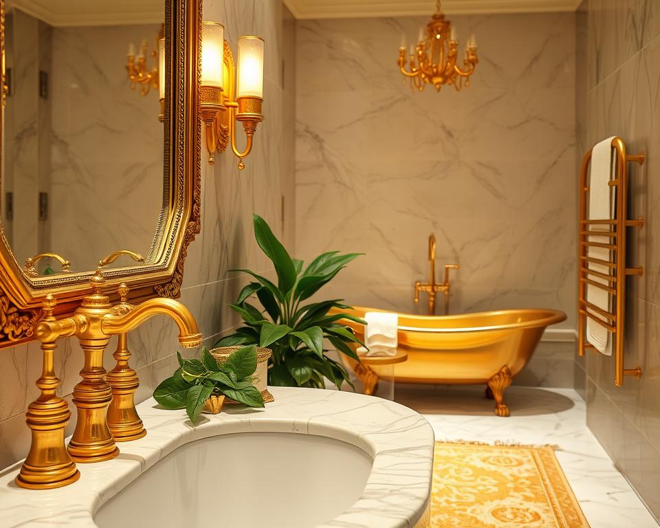 maintaining gold bathroom decor