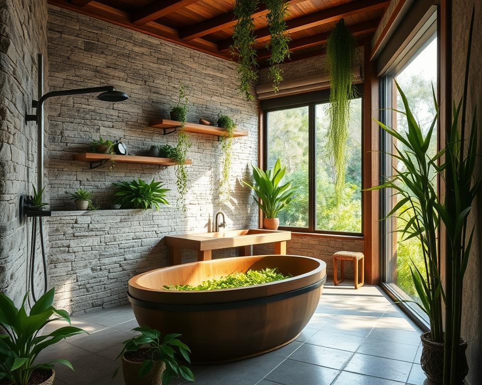 natural elements in bathroom design