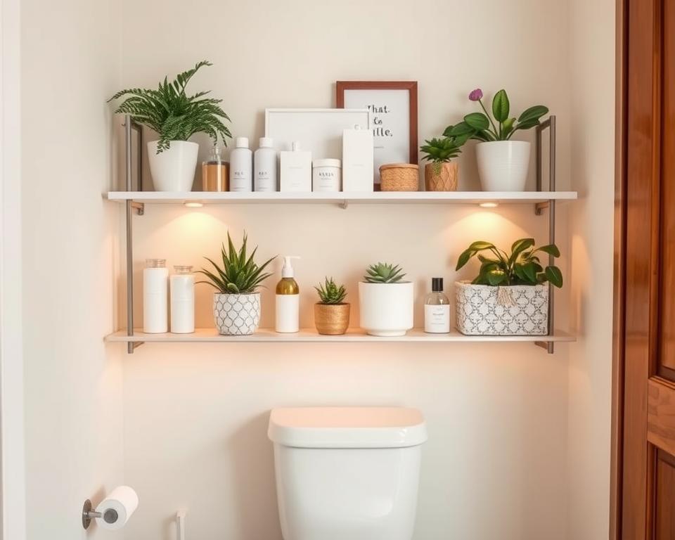 over toilet shelves