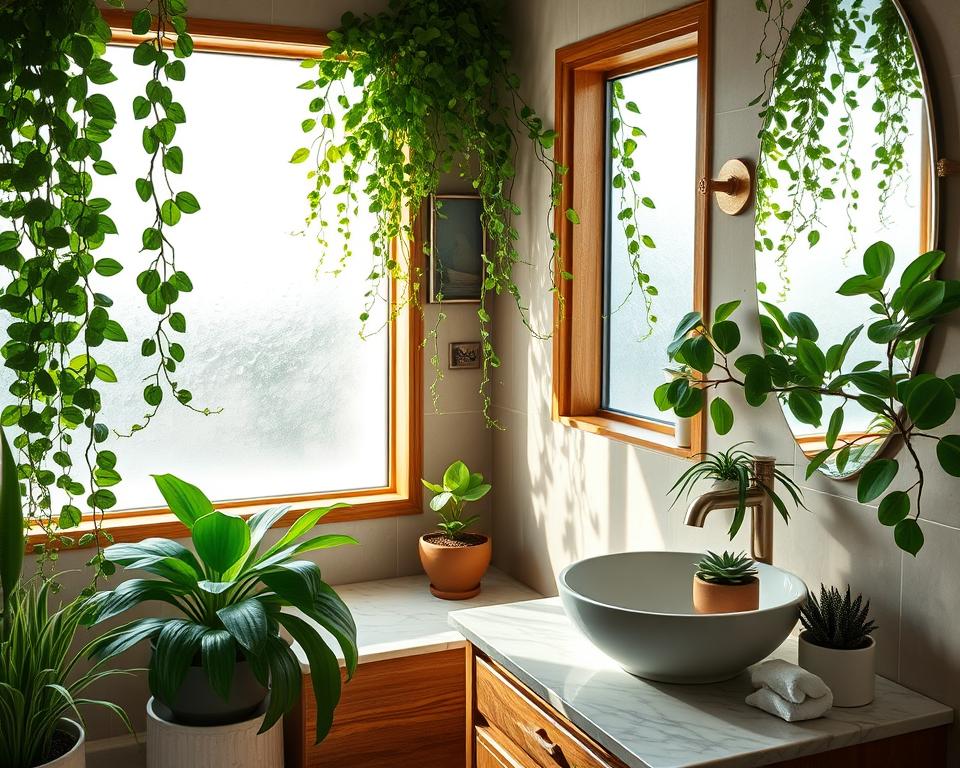 plants in bathroom decor