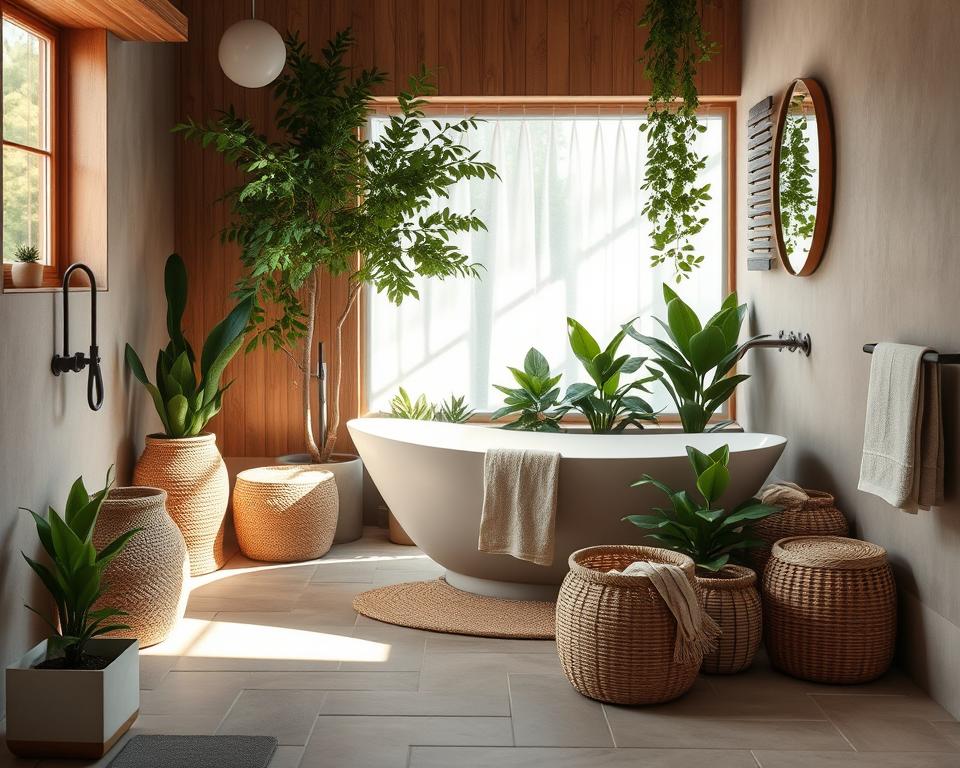 seamless earthy bathroom design